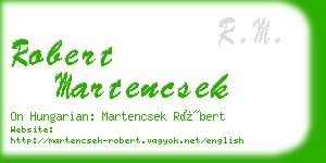 robert martencsek business card